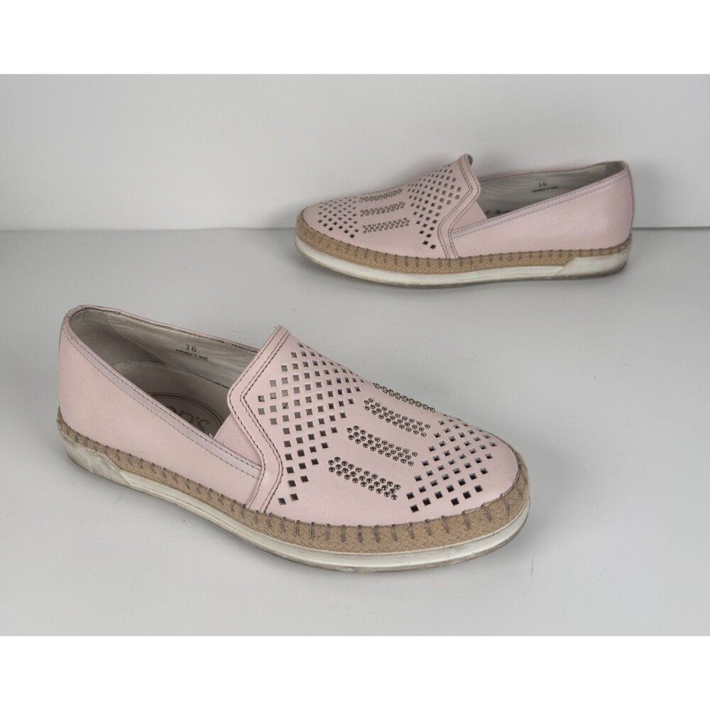 Tod's Women's Pale Pink Perforated Espadrille Flats Size EU 36 US 6